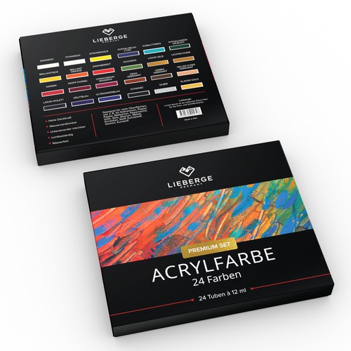 Creative packaging design for acrylic painting Design by Packagingholic