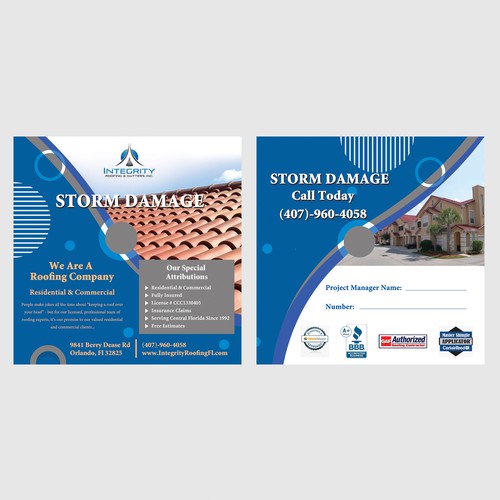 Roofing Company Storm Damage Flyer Ontwerp door Danillo Laprovidence