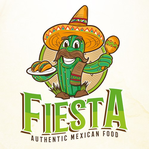 An authentic Mexican logo. Fiesta meaning festive style Design by Gerardo Castellanos