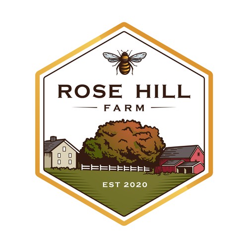 Historic New England Farm producing elegant honey ISO a legacy worthy logo Design by Rozart ®