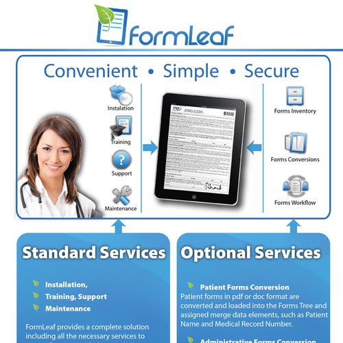 Create the next brochure design for FormLeaf Ontwerp door V.M.74