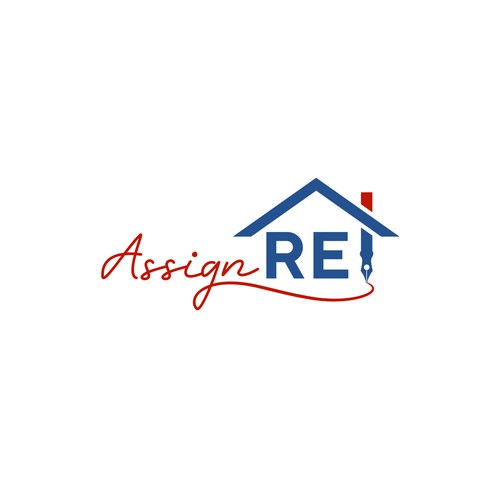 Real Estate Logo with cursive + forming shapes out of words Design by raph˙