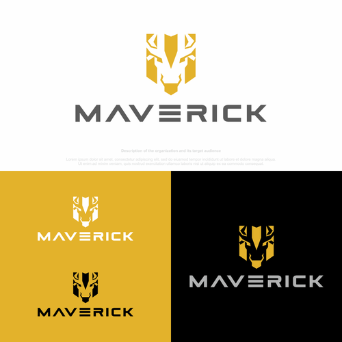 Need a modern abstract bull and M logo for our concrete construction company named Maverick. Design by petar k