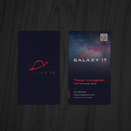 Create a Stellar Space-Themed Business Card for Galaxy IT Design by kaylee CK