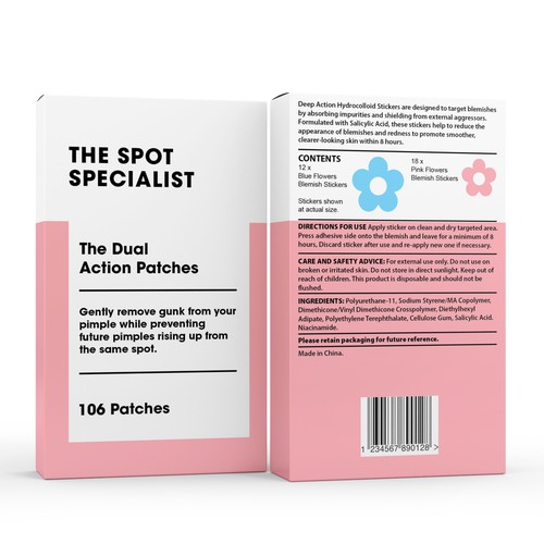 Pimple Patch PACKAGING to appeal to FEMALE BEAUTY user Design by interaksi