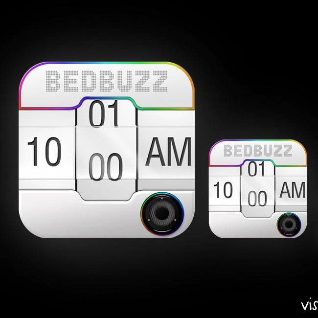 Clock logo with the title 'Need a cool iPhone app icon for talking alarm clock'