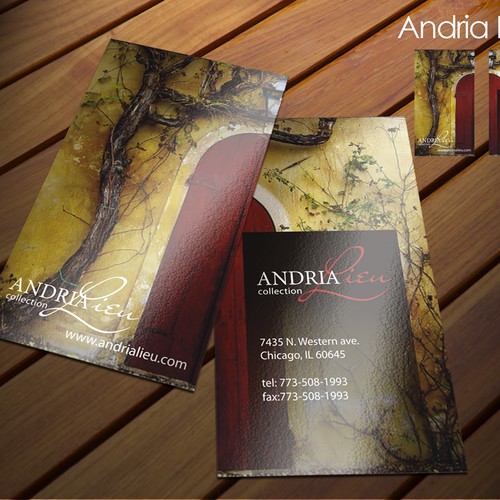Create the next business card design for Andria Lieu Réalisé par sadzip