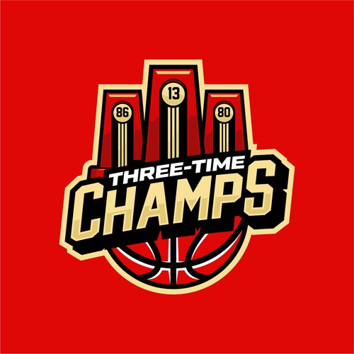 Basketball Logo for Team 'Three-Time Champs' - Your Winning Logo Featured on Major Sports Network Design by HandriSid