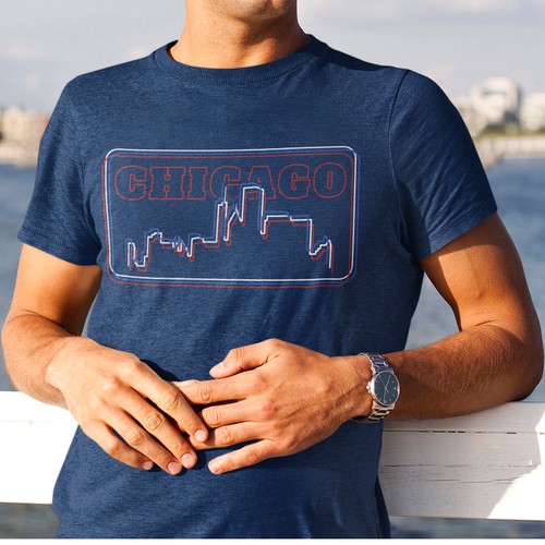 One of a Kind Chicago Themed T-Shirt Design by HATO.