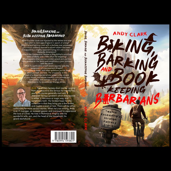 Design by afdan'99 titled "Biking, Barking and Book Keeping Barbarians"