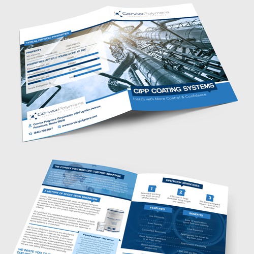 Design a 4 page product line brochure for our specialty chemical ...