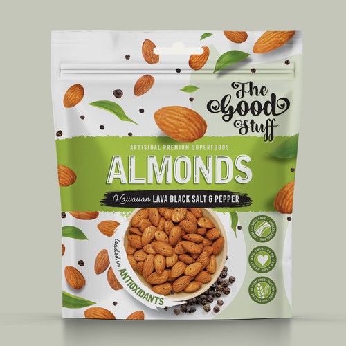 Design a standout packaging for a Nuts & Seeds Standee Pouch Design por Aidesignconcepts