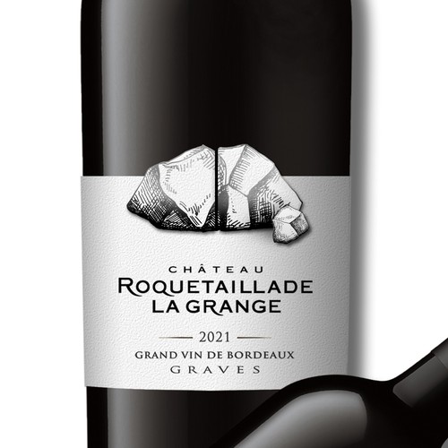 Design Label redesign: Attractive French Wine Label representing a carved rock di Debdutta*