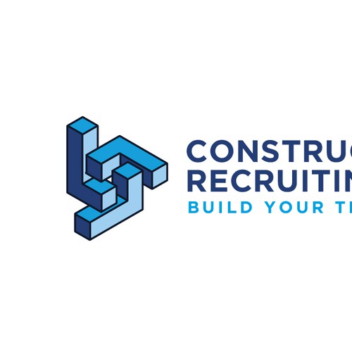 constructionrecruiting.com logo to appeal to construction companies who need to find great talent Design by Light and shapes