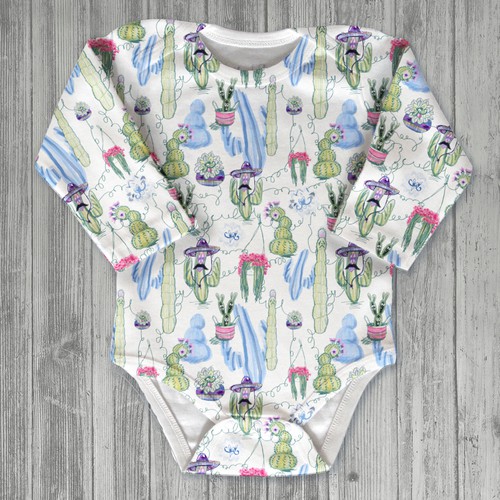 Illustrations to print onto a baby clothing- onesie, nursing cover, headbands, leggings..etc Design by Kate Oliver