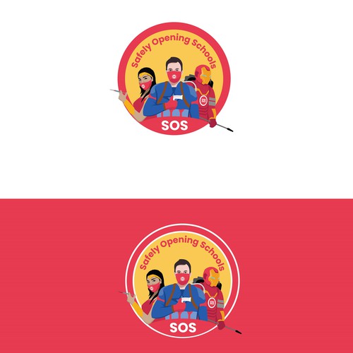 Logo for a group of Super Hero's working to get Kids back to school Design by udaraij