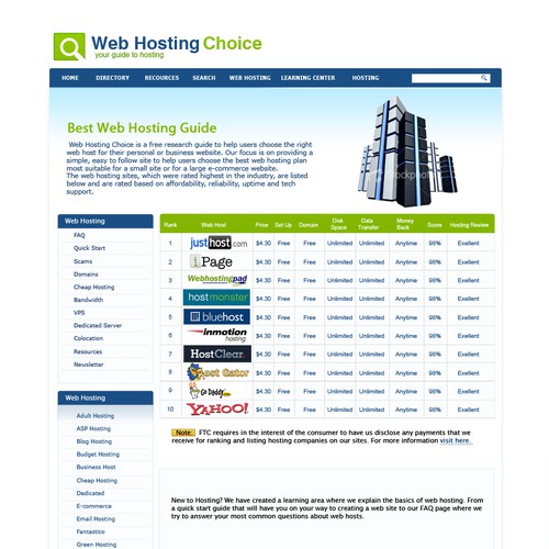 Redesign WebHostingChoice.com Design by olnoo