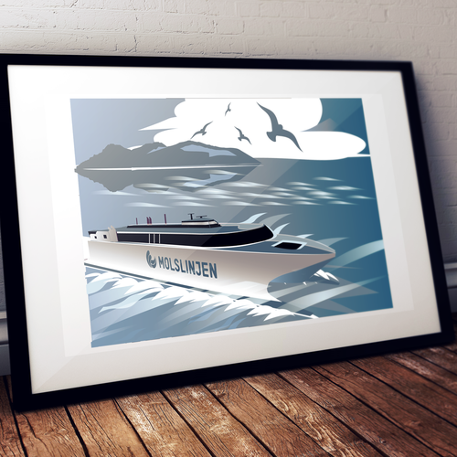 Multiple Winners - Classic and Classy Vintage Posters National Danish Ferry Company Ontwerp door Cipo Design®