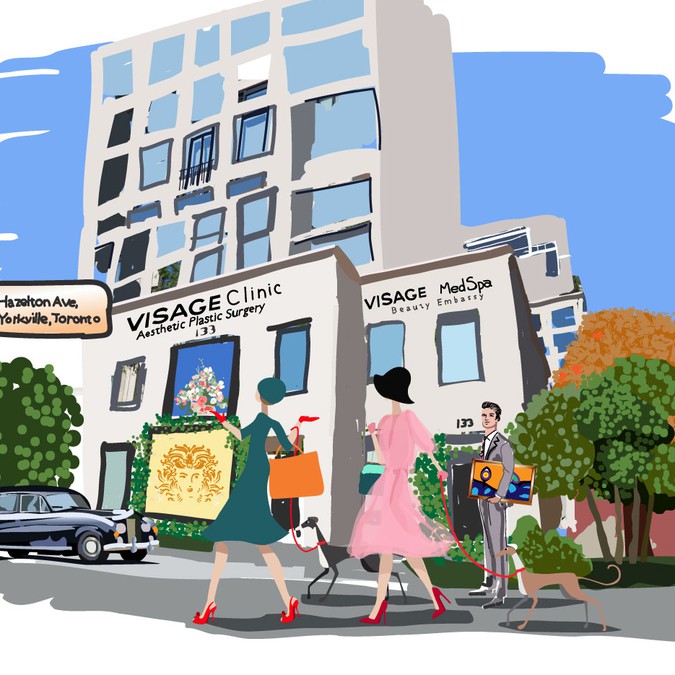 Visage Luxury Medspa Needs Sketches Art Deco Style For Ads And