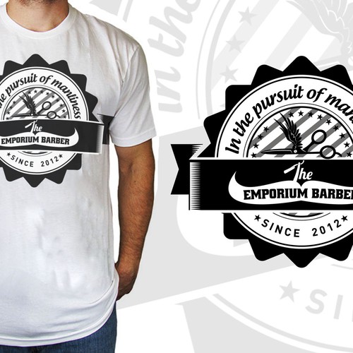 The Emporium Barber needs a t-shirt...STAT...help!!! Design by adidesign