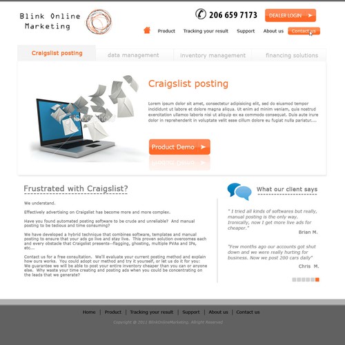 Blink Online Marketing needs a new website design Réalisé par Vinterface