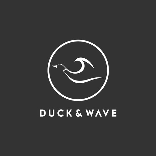 Coastal lifestyle brand featuring a mallard duck and wave, appeal to outdoor enthusiasts and surfers Diseño de Ye_eS