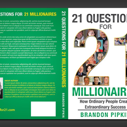 Design by zubimarva titled "21 Questions for 21 Millionaires - Book Cover Design Needed"