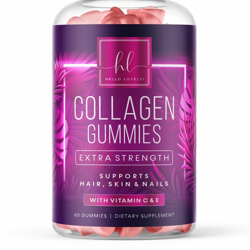 Hello Lovely needs a Collagen Gummies product label Design by GenScythe