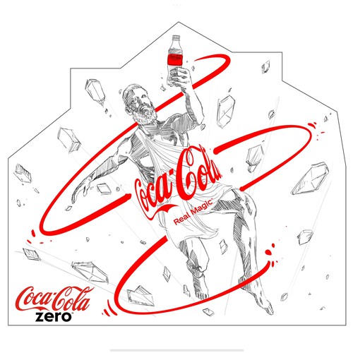 Artistic mural design for Coca-Cola Zero in Brussels Design by ANDREAS STUDIO