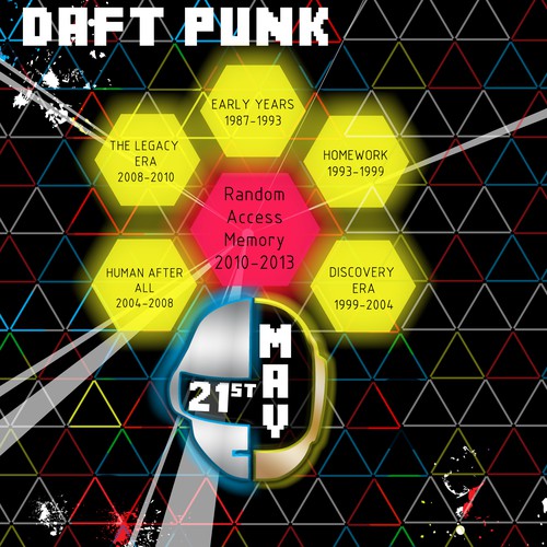 Design 99designs community contest: create a Daft Punk concert poster por LUBYZA