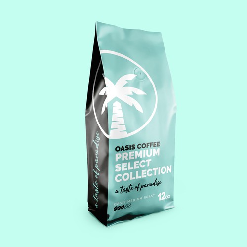OASIS CAFE COFFEE BEAN PACKAGING DESIGN Design by DOOC.design