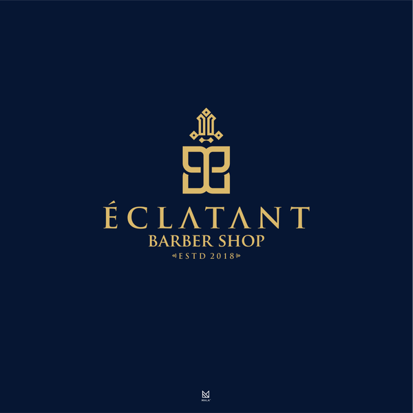 Elegant & Luxury Logo ÉCLATANT BARBER SHOP