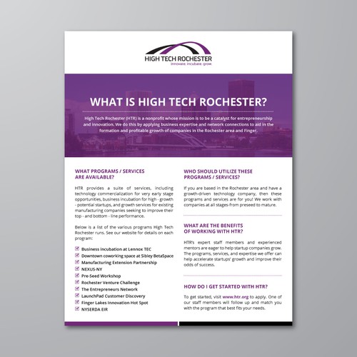 Design an eye-catching one pager for a nonprofit&rsquo;s marketing 