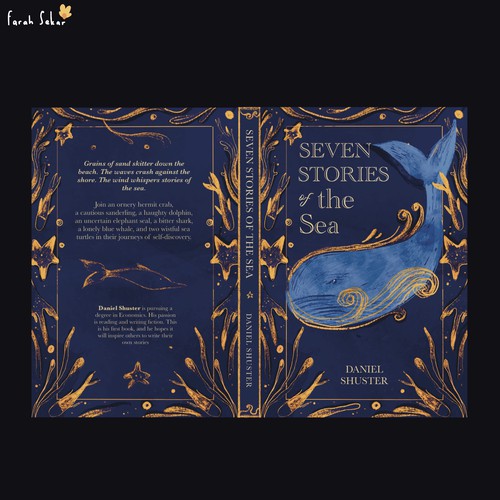 Design a whimsical storybook cover for a collection of fables about sea creatures Design by Farah’s artwork