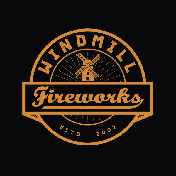Vintage fireworks company logo