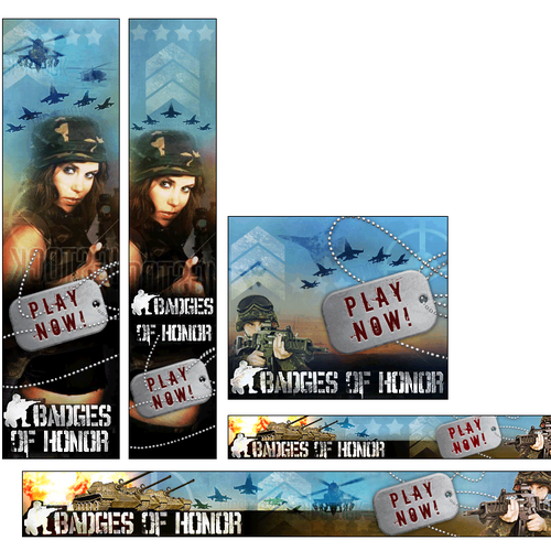 Online Game Ad Banners with Military Theme Design by natalinna