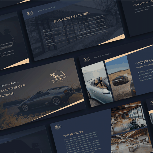 pitch deck for collector car storage & social club, PowerPoint template  contest