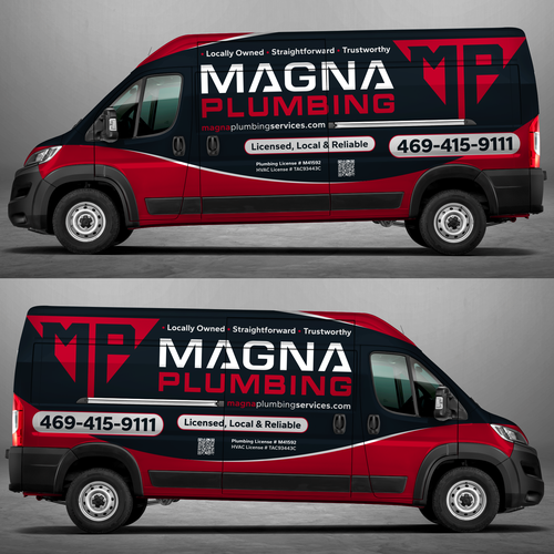 Informative, Clean Van Wrap for Plumbing Business Design by Max5k