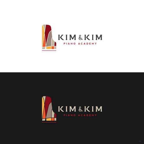 Logo to appeal adult piano students for online piano school called Kim & Kim Piano Academy Design by no noise