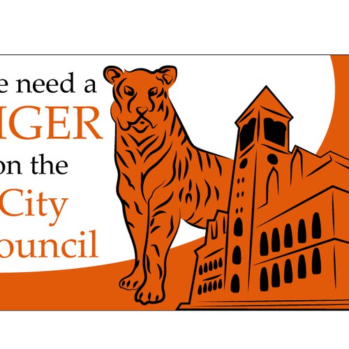 Elect a Tiger to Cambridge (MA) City Council/ Send a tiger to city hall Design por AMPI.design