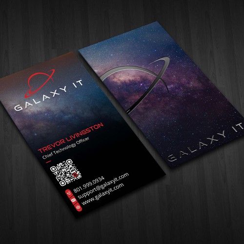 Create a Stellar Space-Themed Business Card for Galaxy IT Design by Design_SKR