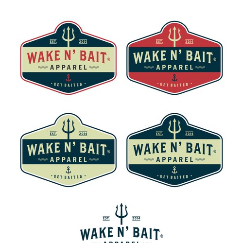 Wake N' Bait® Apparel Badge Logo Logo design contest