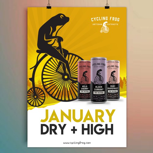 Create a 'Dry January meets High January' poster.  Have Fun, Be Creative, Open to all suggestions. Design by 123Graphics