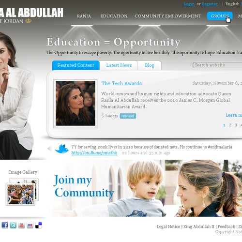 Design di Queen Rania's official website – Queen of Jordan di Emiliya Yaneva