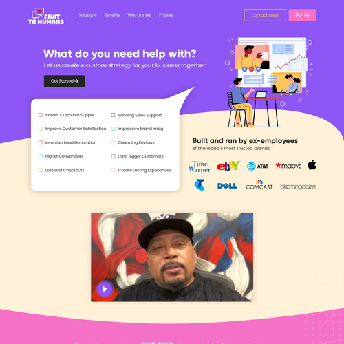 Create an enticing and user and human centric website design for a live chat support service company Design by Technology Wisdom