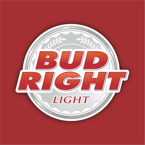 Bud Right.  The great new American Beer for good ol' fashioned American beer drinkers. Design by gientescape std.