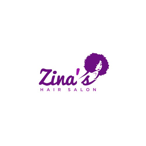 Showcase African Heritage and Glamour for Zina's Hair Salon Logo Design by ichez