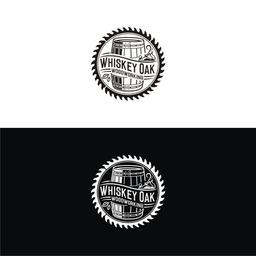 Powerful, vintage, whiskey inspired logo for woodworking company-ontwerp door Rasyid