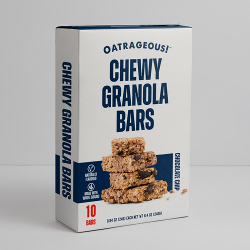 DESIGN EYE-CATCHING PACKAGING FOR CHOCOLATE CHIP CHEWY GRANOLA BARS! Design by #hjp