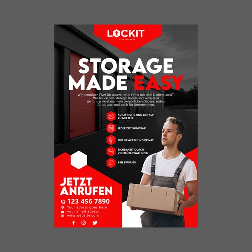 Gestalte ein Flyer Design für Selfstorage Hallen Design by Abdel one